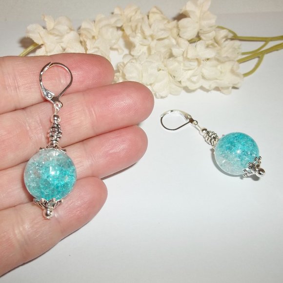 Turquoise Blue Earrings, Blue Earrings, Earring, Earring, Jewelry, Jewelry 5126 - Picture 6 of 10